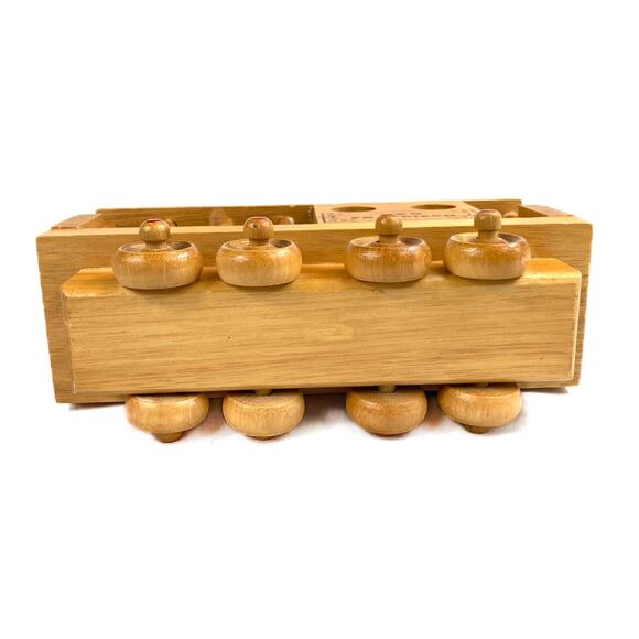 Vintage Rolling Wooden San Francisco Trolley Car with painted Wheels Shelf Size - Picture 6 of 7